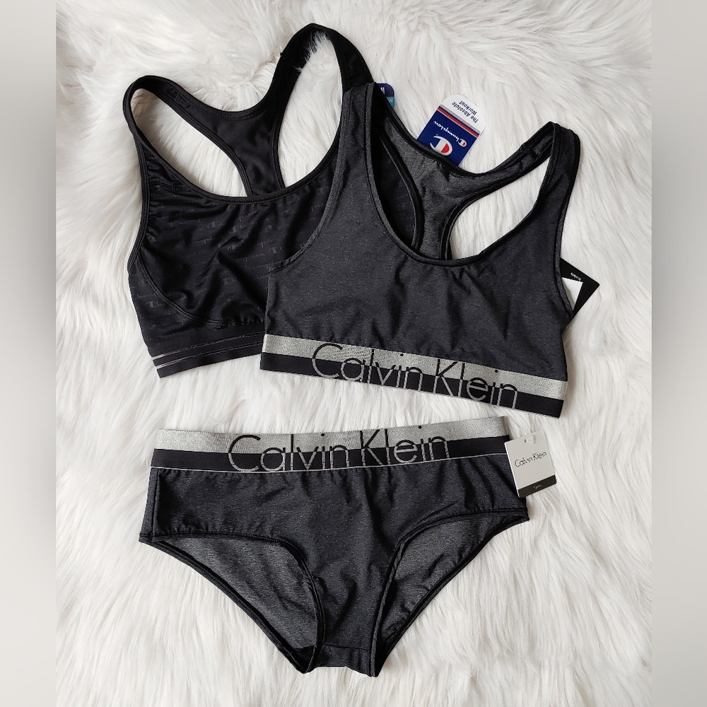Calvin Klein Undie Set + Champion Sports Bra, M